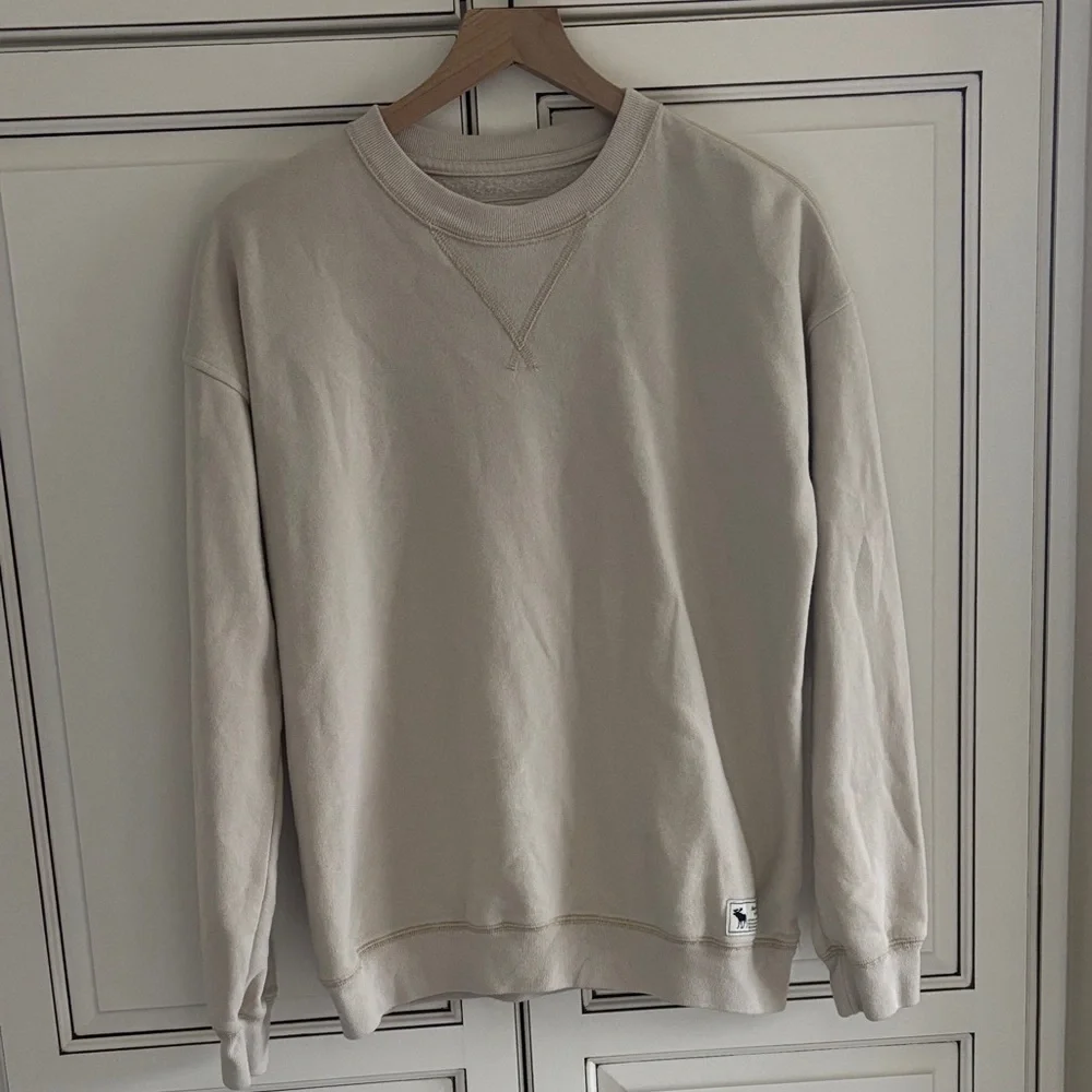 Abercrombie & Fitch Tan Crewneck Pullover Sweatshirt Kids Relaxed Fit Size 15/16